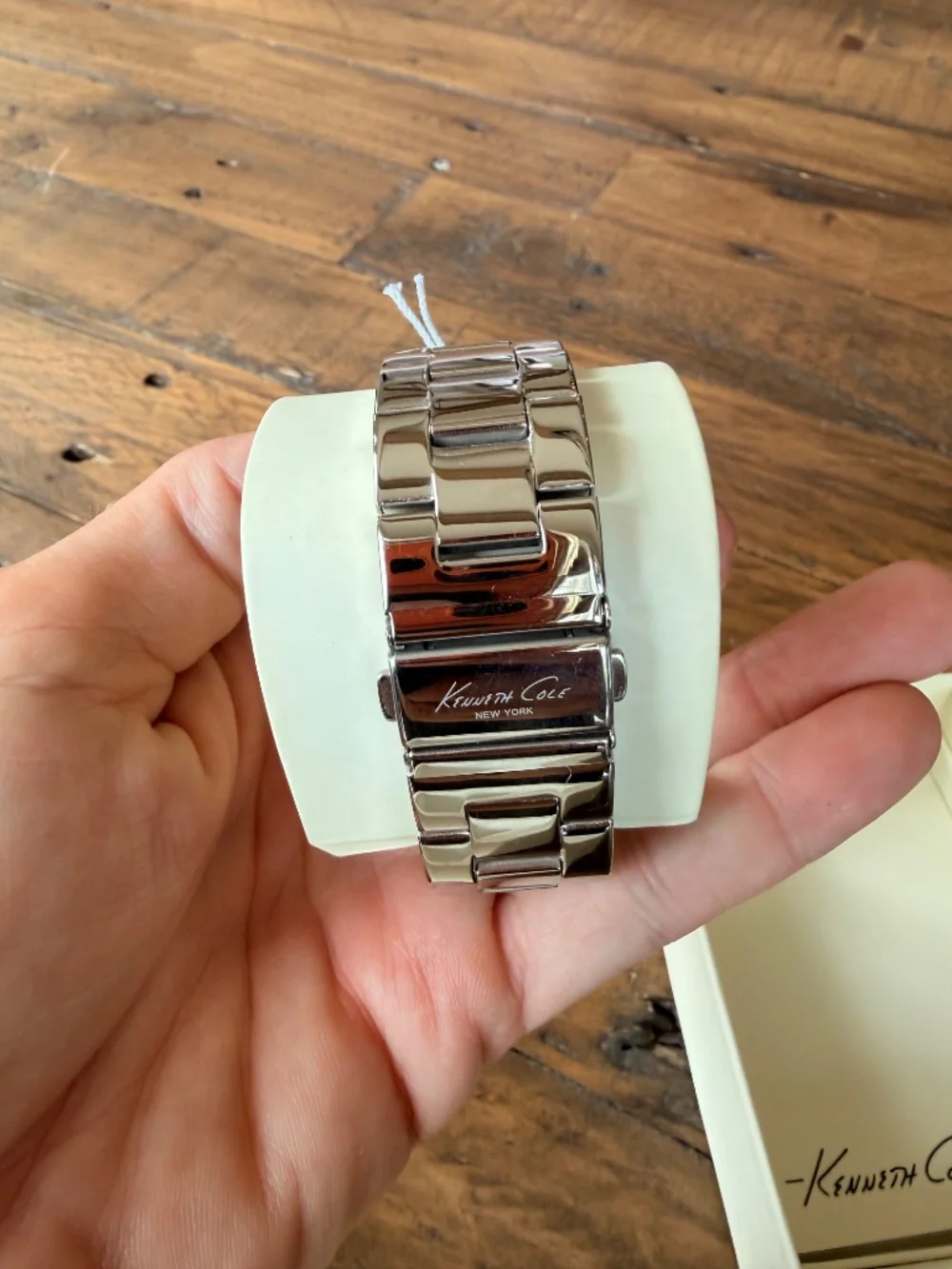 Kenneth Cole New York Silver Crystal Bezel Bracelet Watch Box